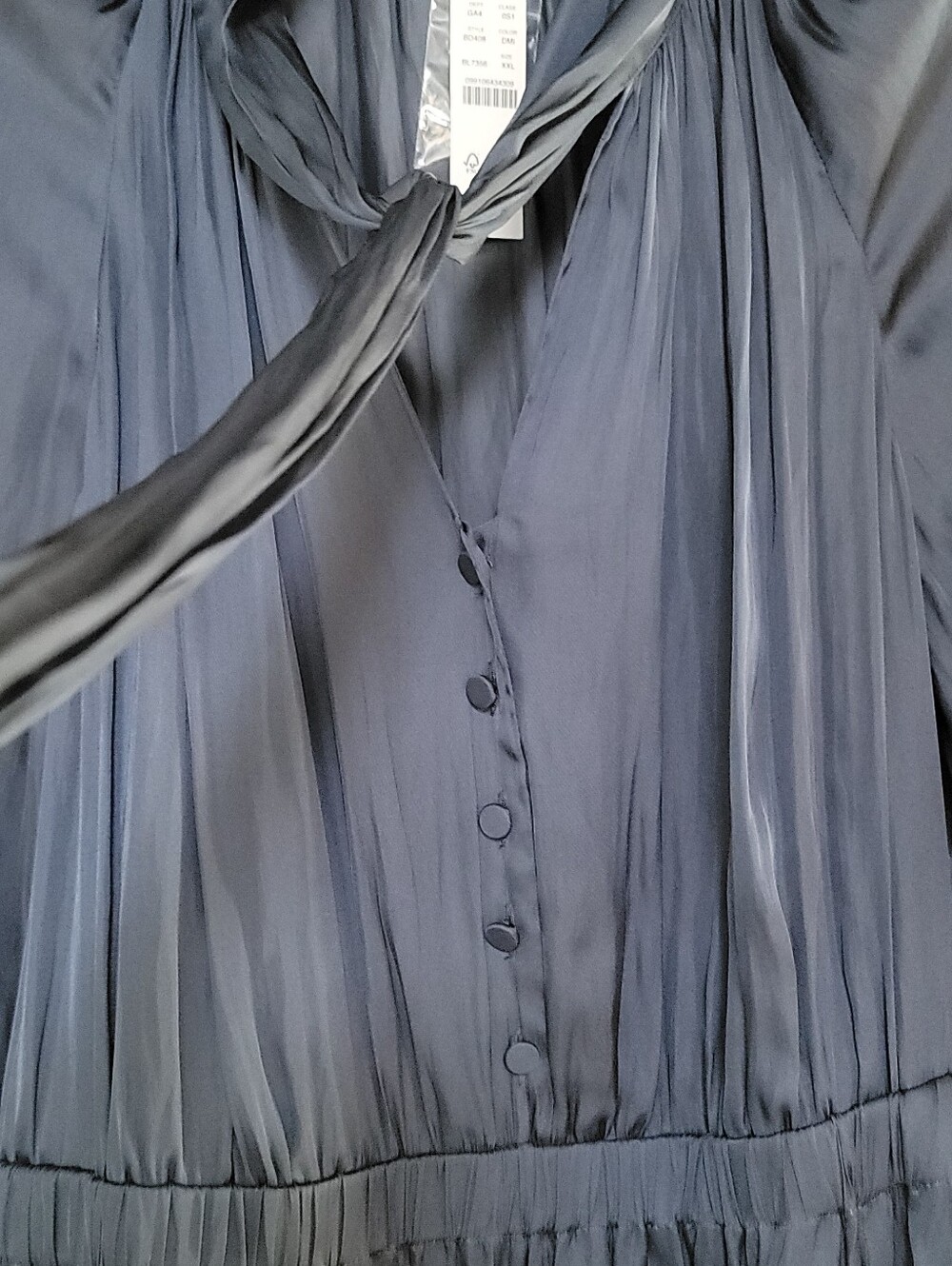 NWT J. Crew Tie-neck Dress, Deep Midnight, XXL - Picture 3 of 7
